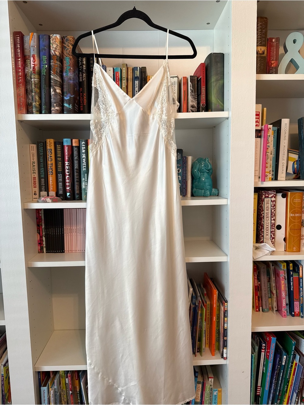 Vintage Victoria's Secret White Satin Lace-Trim Slip